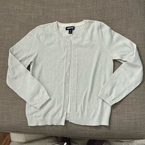 Lands end girls cardigan sparkly silver size 16 holiday party wear